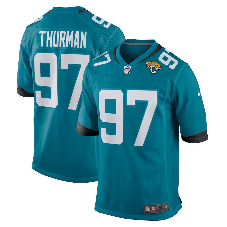 Men Jacksonville Jaguars 97 Nick Thurman Nike Teal Home Game Player NFL Jersey